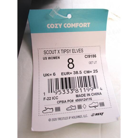 New REEF Scout X Tipsy Elves Get Lit Christmas Sandals Women 8 - Picture 9 of 10